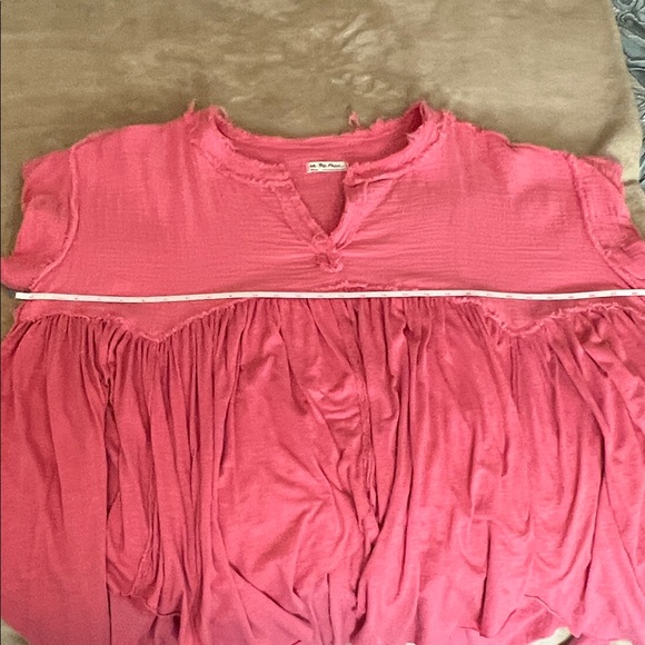 Free People Pink Flowy Babydoll style Tunic Top - Picture 4 of 4